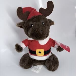 Reindeer Santa Outfit Holiday Stuffed Animal Toy Christmas House Plush 8 In